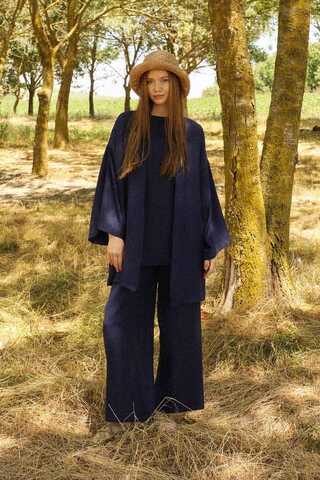 Bol Kimono Takım Lacivert - 3