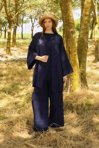 Bol Kimono Takım Lacivert - 4