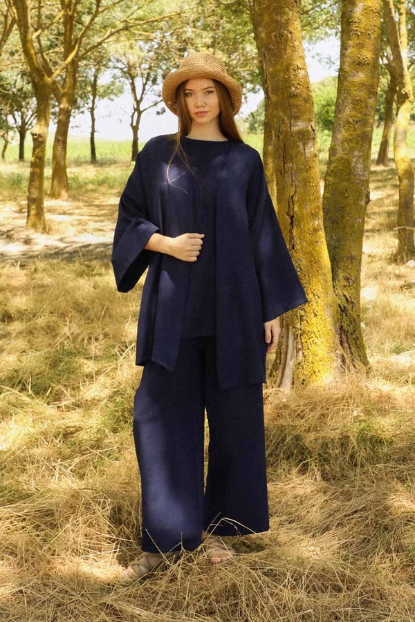 Bol Kimono Takım Lacivert - 4