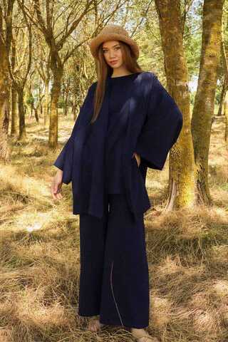 Bol Kimono Takım Lacivert - 5