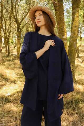 Bol Kimono Takım Lacivert - 6