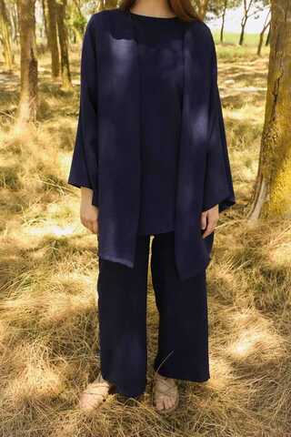 Bol Kimono Takım Lacivert - 7