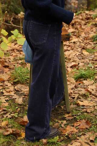 Bol Paça Denim Pantolon Mavi - 6