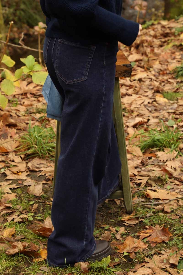 Bol Paça Denim Pantolon Mavi - 6