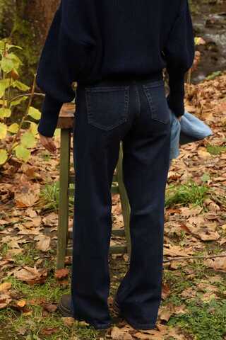 Bol Paça Denim Pantolon Mavi - 7