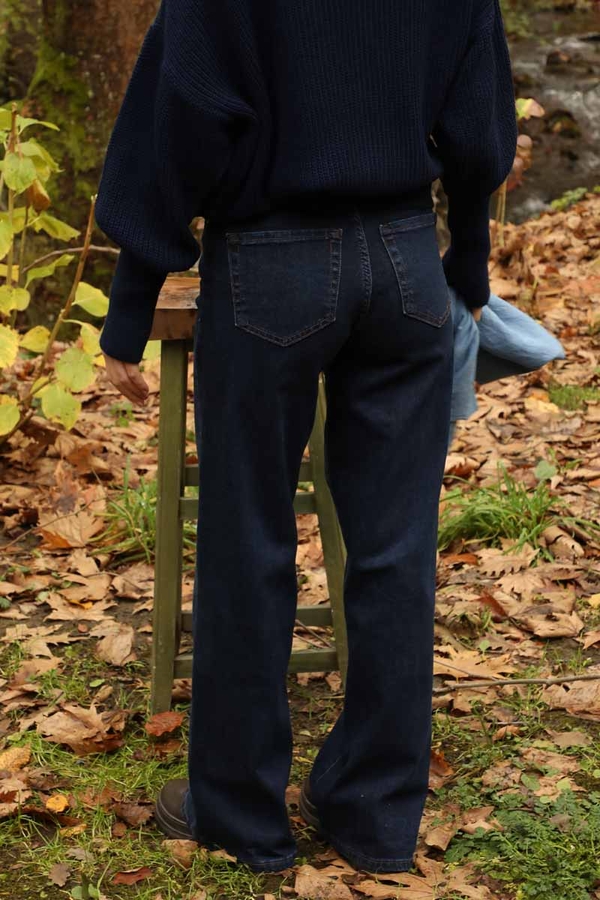 Bol Paça Denim Pantolon Mavi - 7