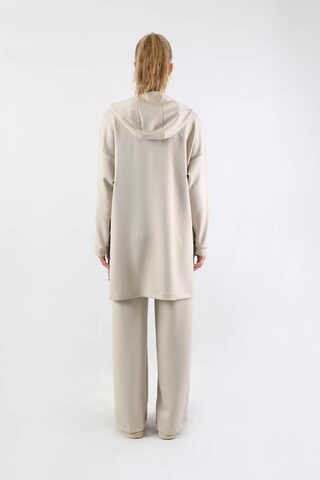 Bol Paça Kapüşonlu Sweat Takım Taş - 6