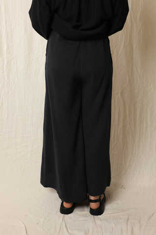 Bol Paça Müslin Pantolon Siyah - 7