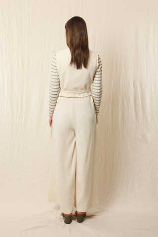 Bol Paça Müslin Pantolon Taş - 7