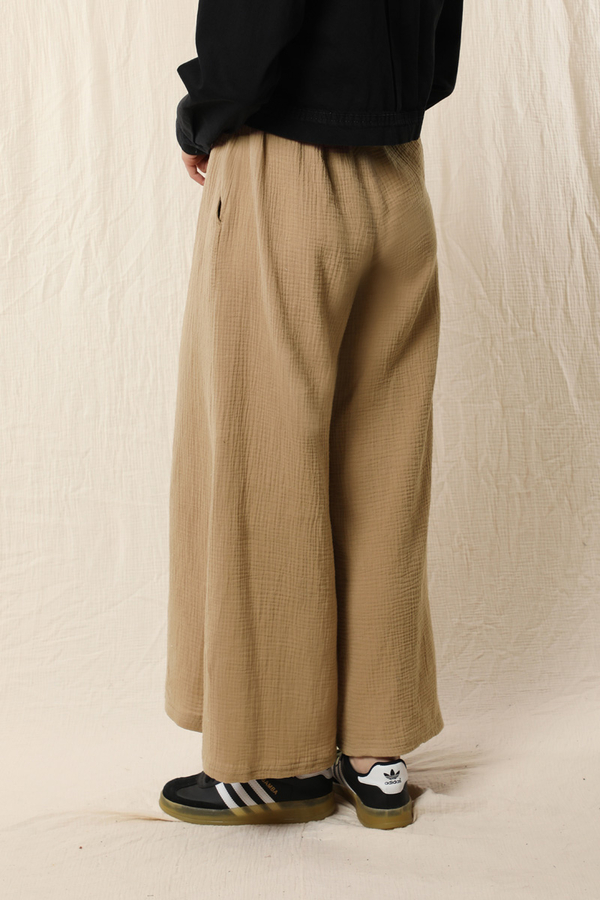 Bol Paça Müslin Pantolon Vizon - 5