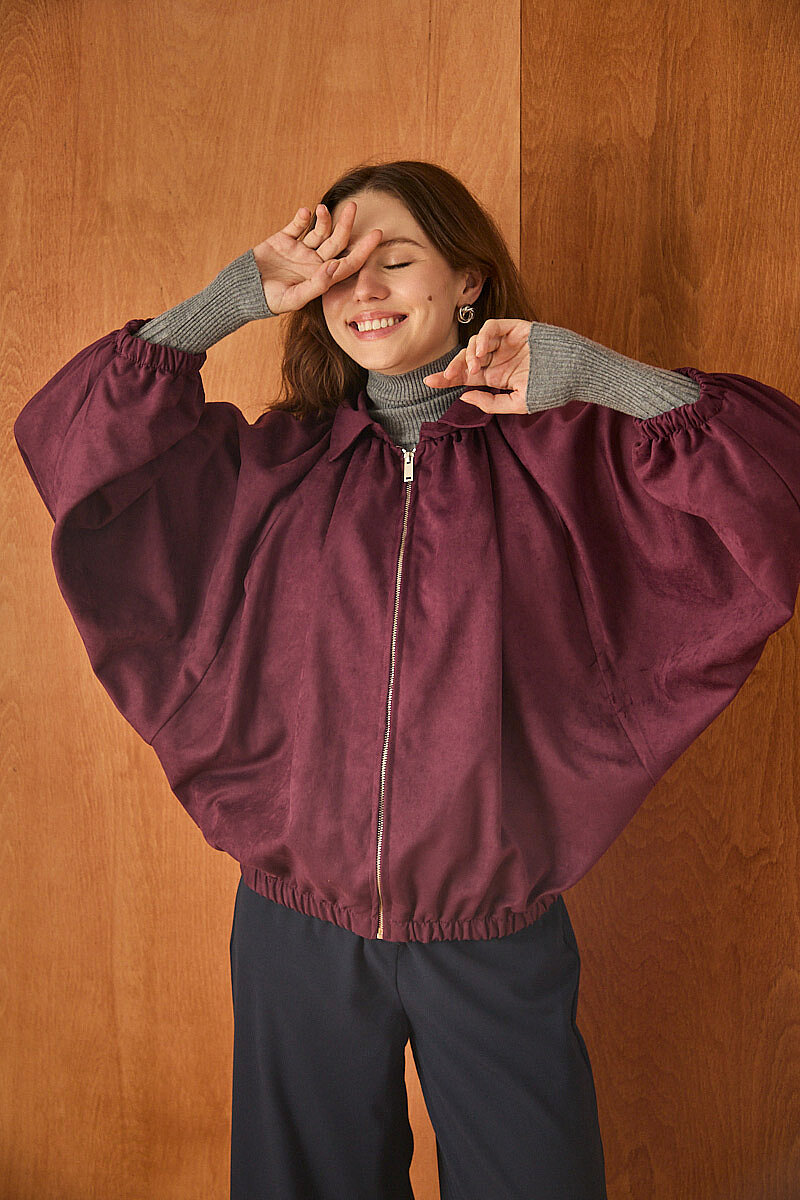 Bomber Süet Ceket Bordo - 2