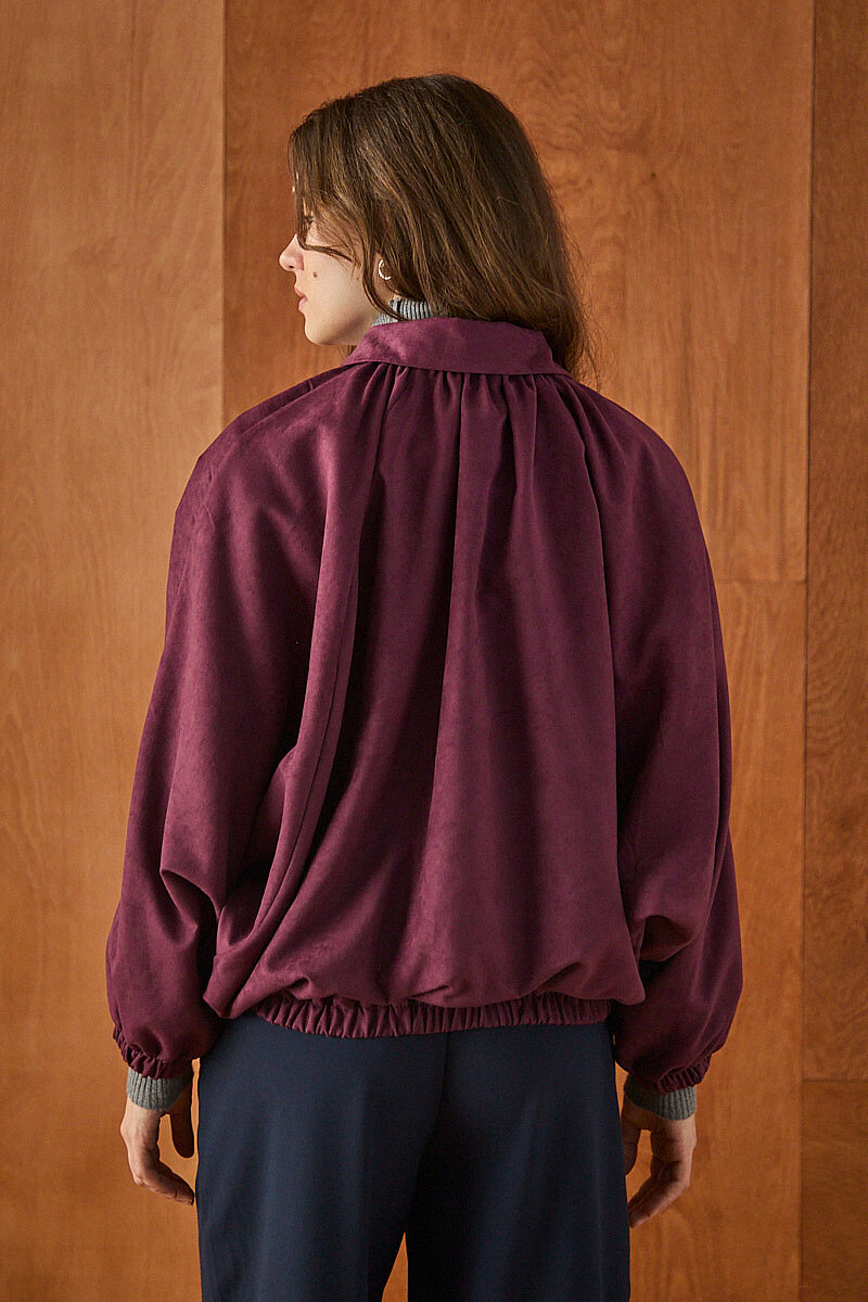 Bomber Süet Ceket Bordo - 7
