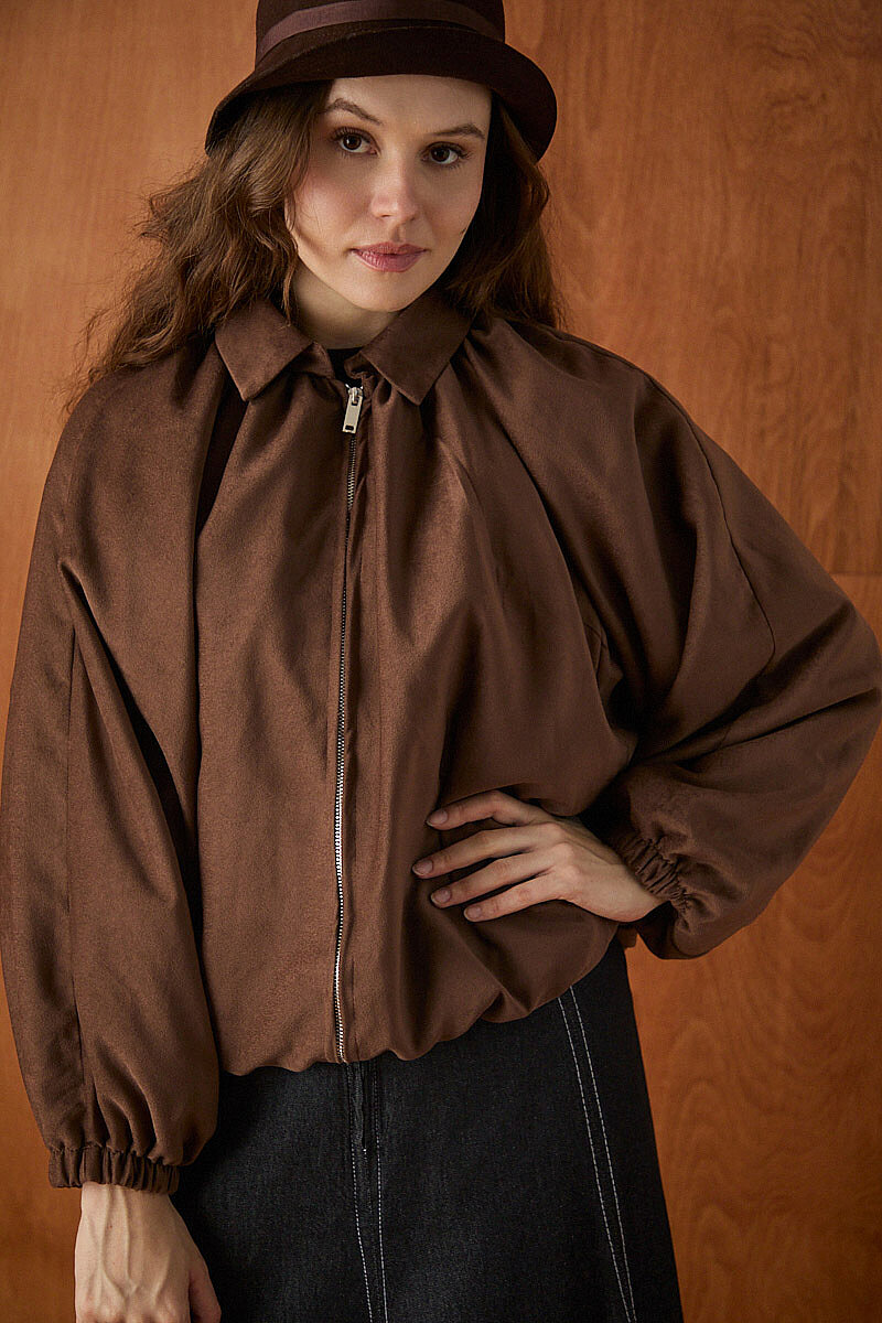 Bomber Süet Ceket Kahve - 4