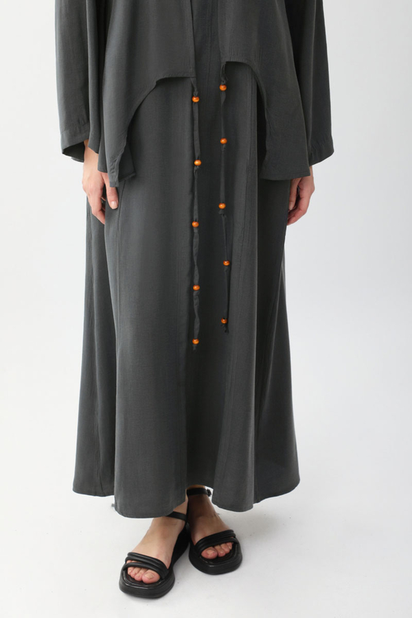 Boncuklu Jile Takım Antrasit - 9