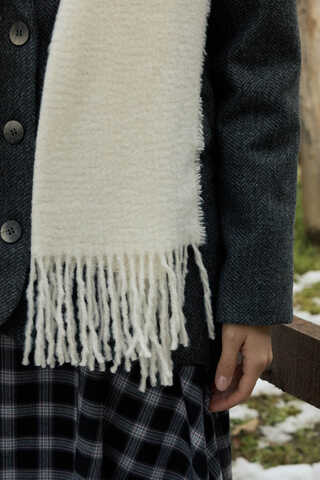 Bouclé Scarf Ecru - 6