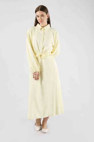 Embroidered Skirt Suit Lemon - 1