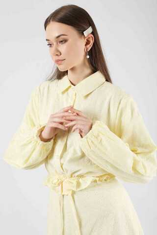 Embroidered Skirt Suit Lemon - 2