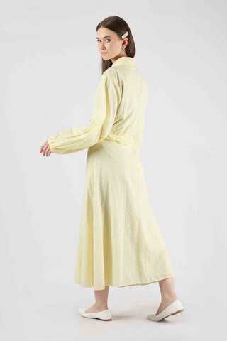 Embroidered Skirt Suit Lemon - 5
