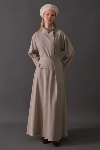 Buckle Detail Skirt Dark Stone - 1