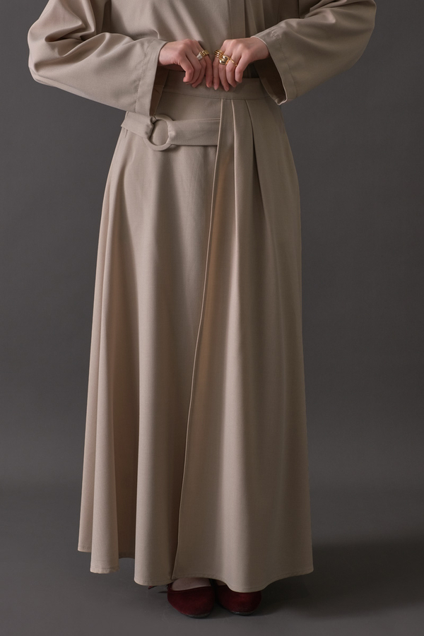 Buckle Detail Skirt Dark Stone - 4