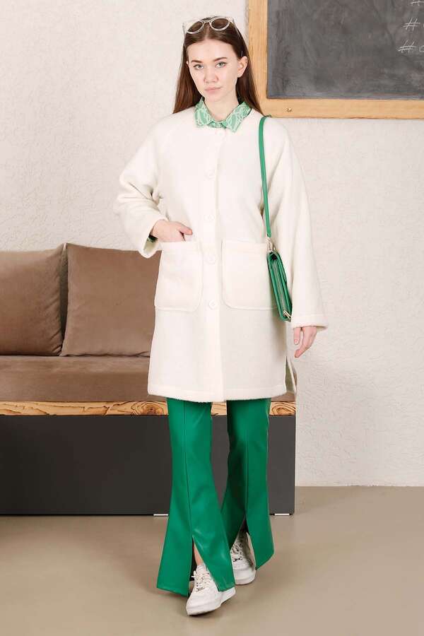 Buklet Ceket Ekru - 1