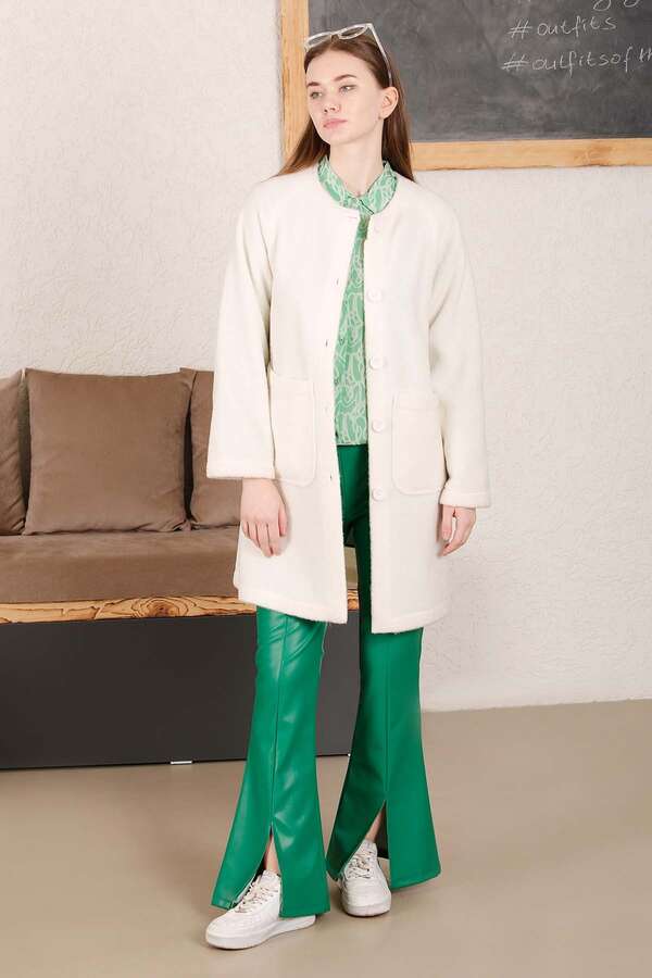 Buklet Ceket Ekru - 3