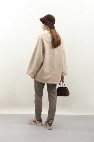 Buklet V Yaka Sweat Taş - 5