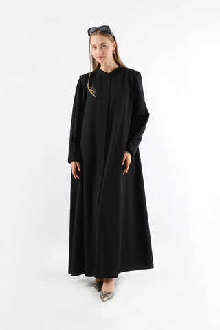 Button Detailed Shirt Dress Black - 3