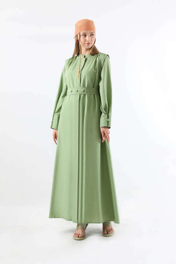 Button Detailed Shirt Dress Mint - 1