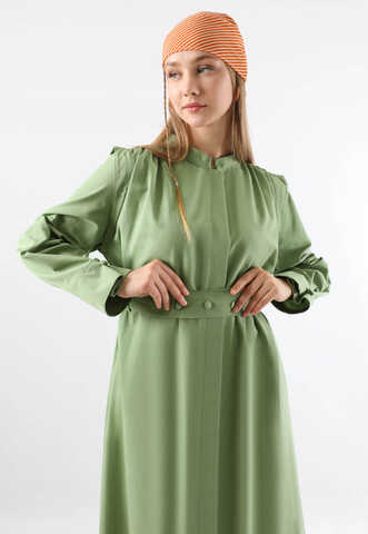 Button Detailed Shirt Dress Mint - 2