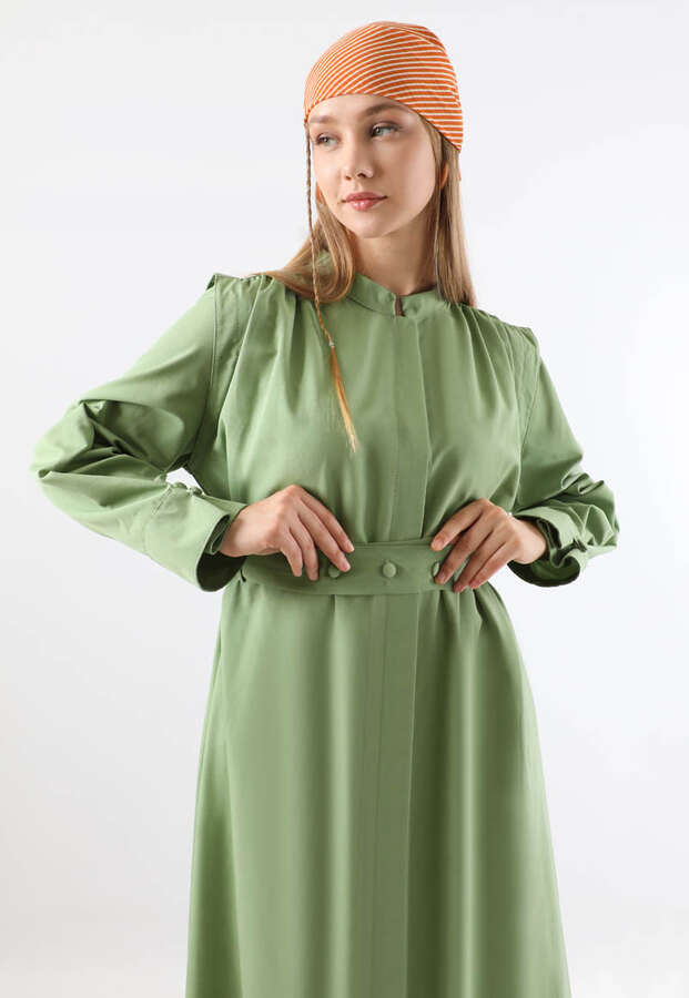 Button Detailed Shirt Dress Mint - 2