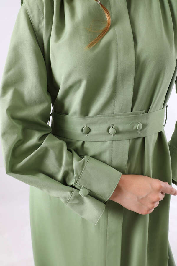 Button Detailed Shirt Dress Mint - 4