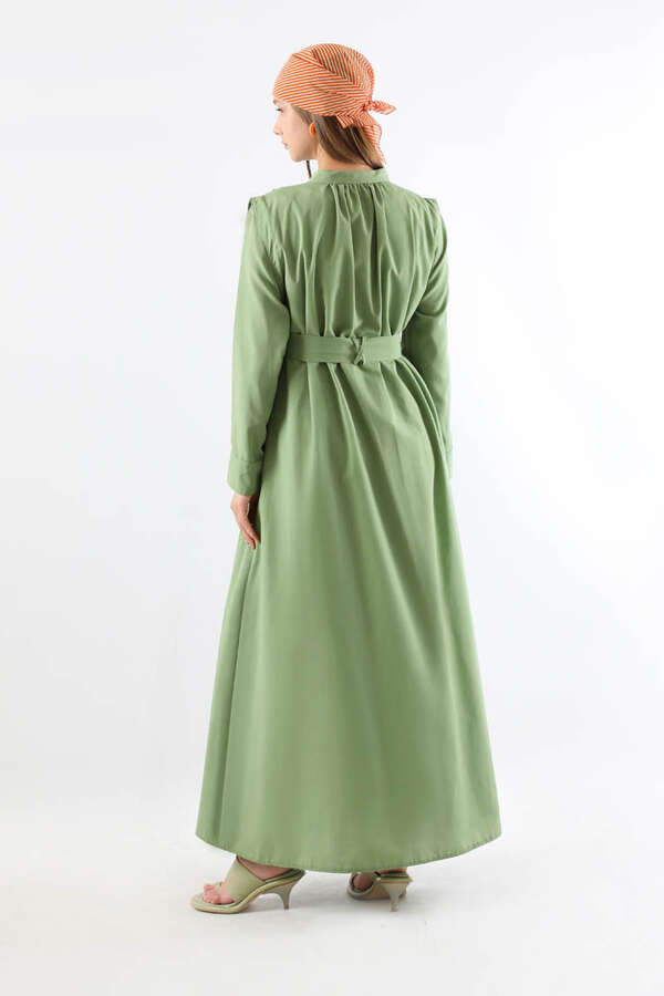 Button Detailed Shirt Dress Mint - 5