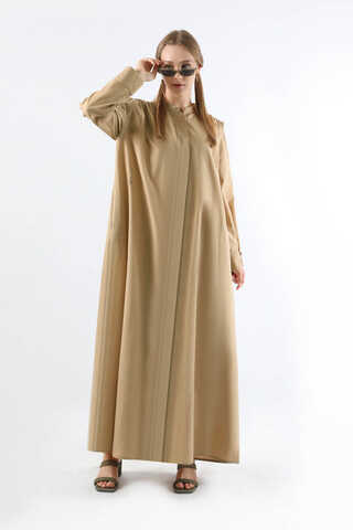 Button Detailed Shirt Dress Stone - 3