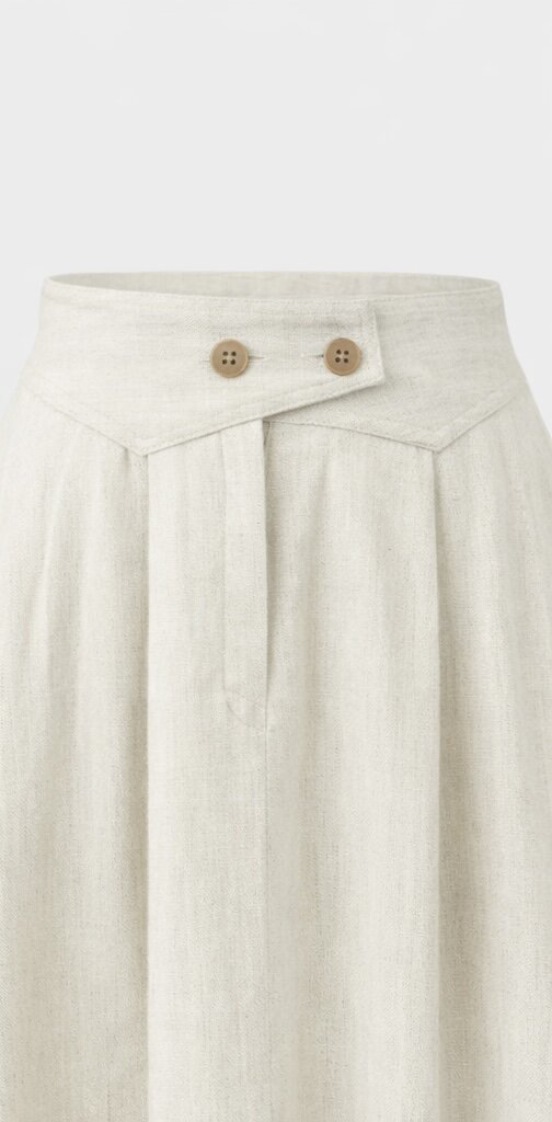 Buttoned Belt Skirt Stone - 3