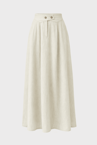 Buttoned Belt Skirt Stone - 1