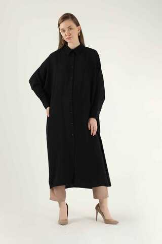 Buttoned Long Shirt Black - 1