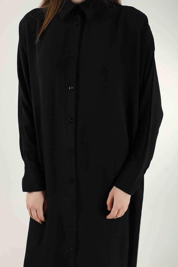 Buttoned Long Shirt Black - 2