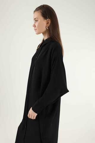 Buttoned Long Shirt Black - 4