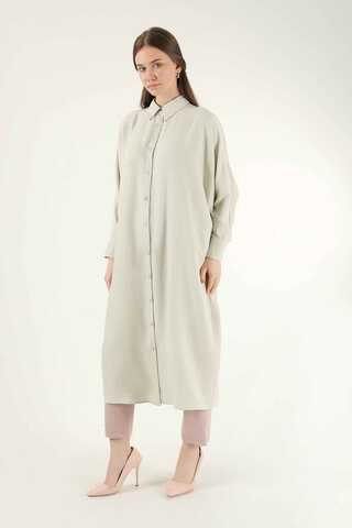 Buttoned Long Shirt Cream - 3