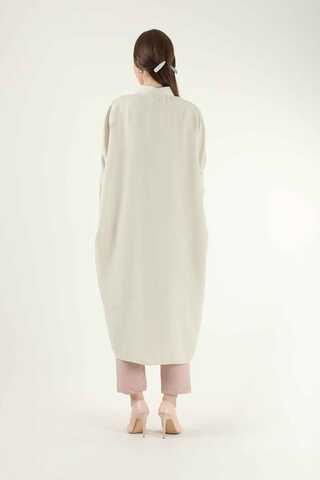 Buttoned Long Shirt Cream - 4