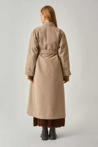 Buttoned Long Trenchcoat Beige - 10