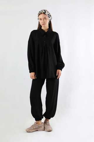 Shirt Collar Suit Black - 1