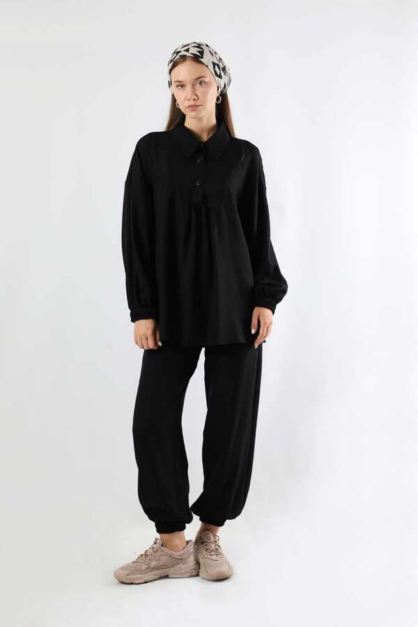 Shirt Collar Suit Black 