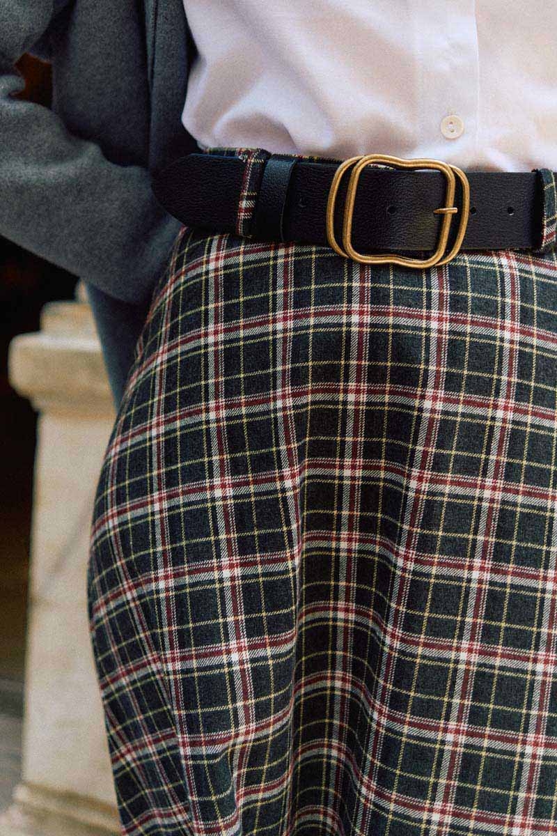 Büyük Oval Tokalı Kemer Siyah