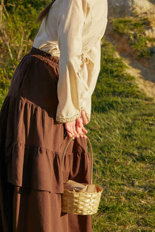 Büzgü Parça Detaylı Etek Kahverengi - 12