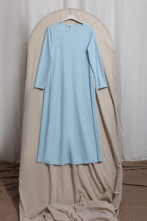 Büzgülü Brode Elbise Bebe Mavisi - 11