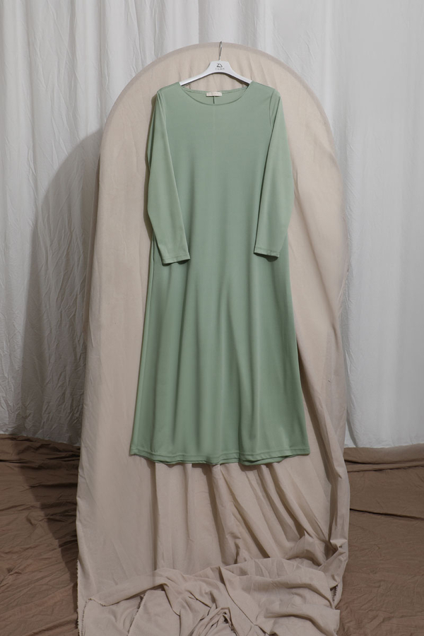 Büzgülü Brode Elbise Mint - 12