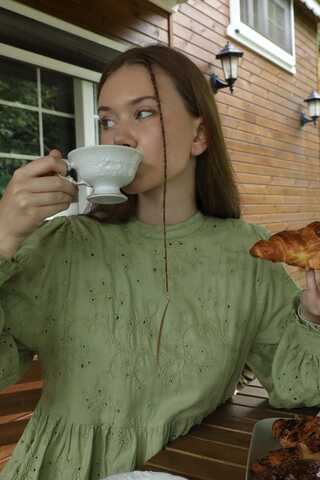 Büzgülü Brode Elbise Mint - 1