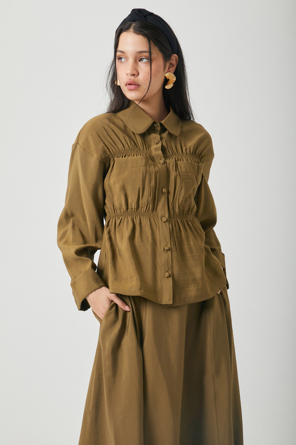 Büzgülü Etek Takım Koyu Bronz - 10